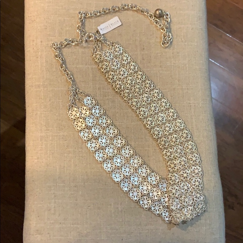 White House Black Market silver embellished belt.